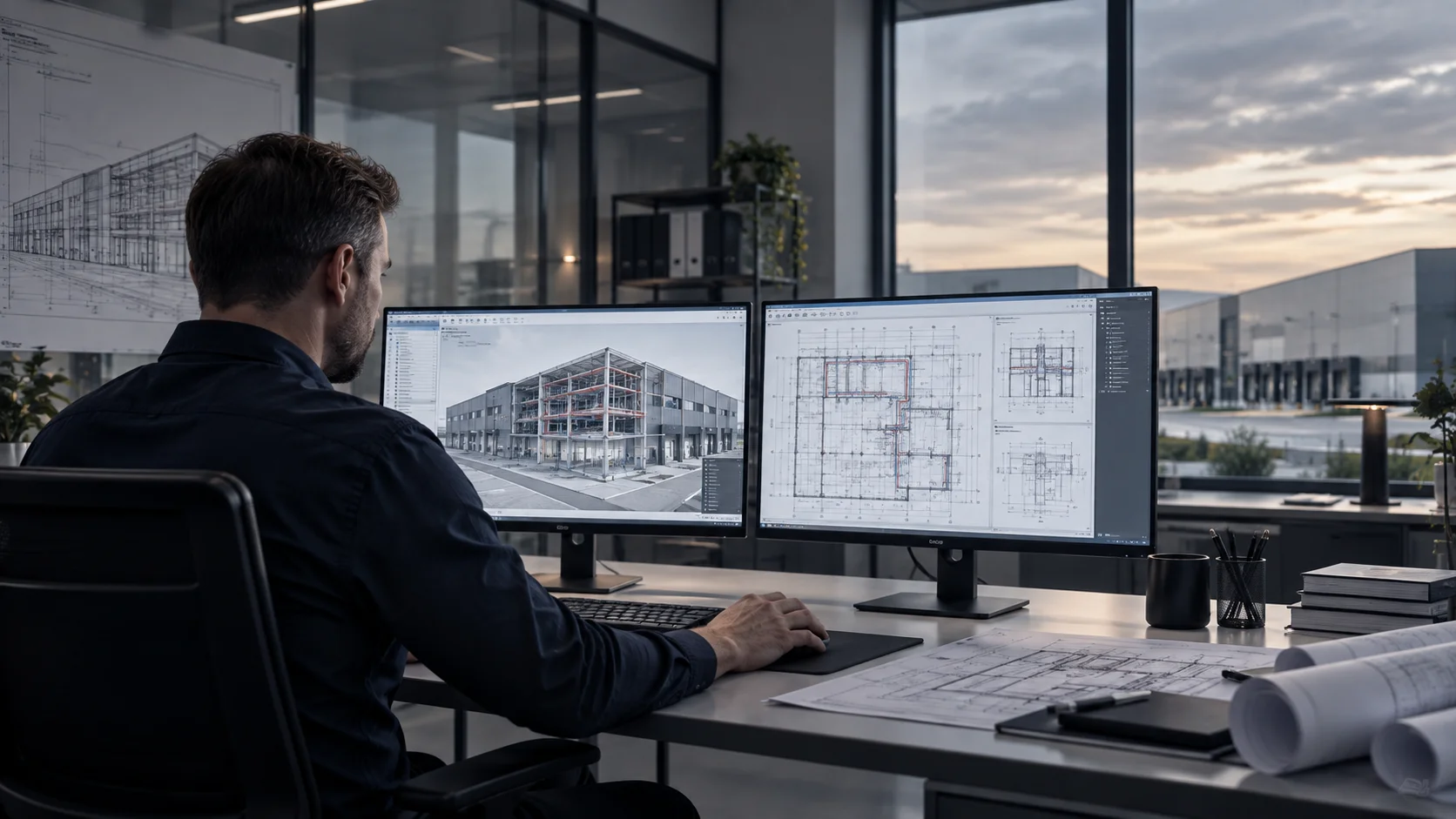 Ilustracja projektanta przy dokumentacji instalacji technicznych